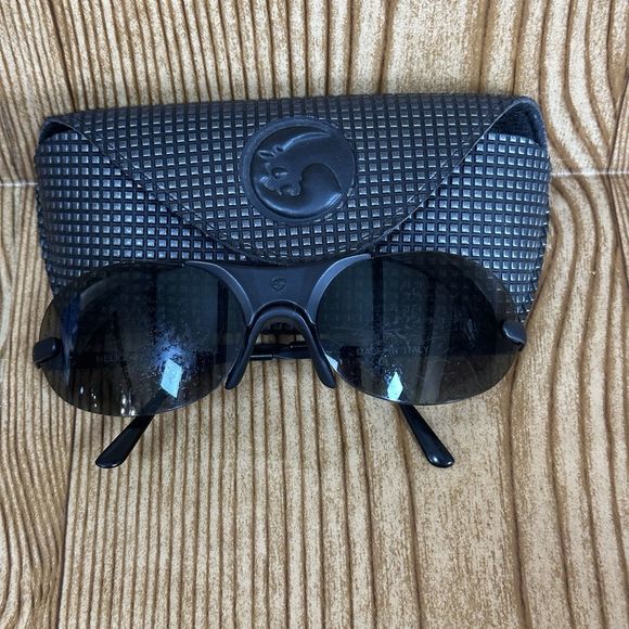 Helios By Gargoyles Sunglasses Black Made In Italy Men FRAMES ONLY LENS‎ SCRATCH